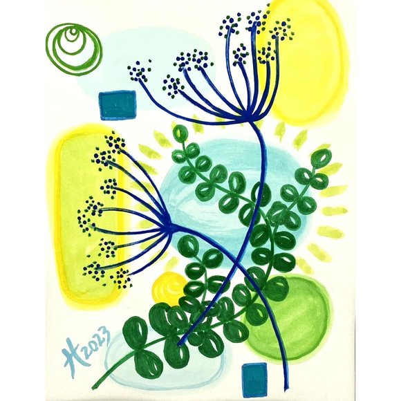 Blue Queen - Original Wall Art Acrylic Painting 11x14in Matted Frame Ready - Picture 2 of 12